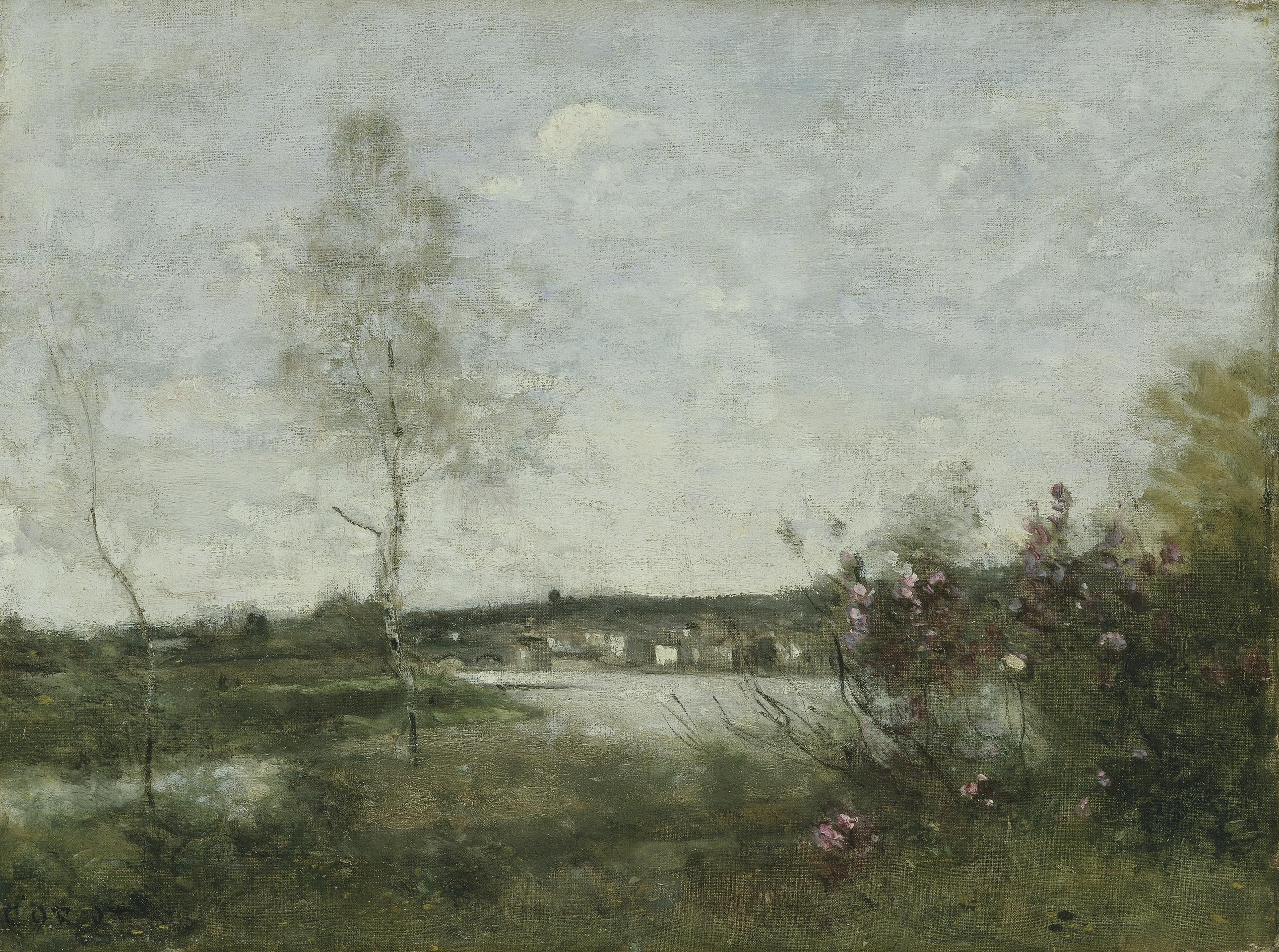 Vue lointaine de Corbeil, matin - Jean-Baptiste Camille Corot