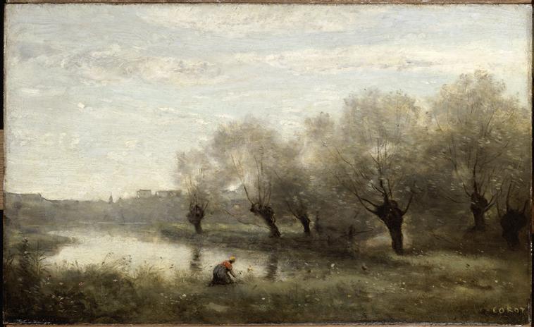 Saulaie à la pointe d'un marais - Jean-Baptiste Camille Corot