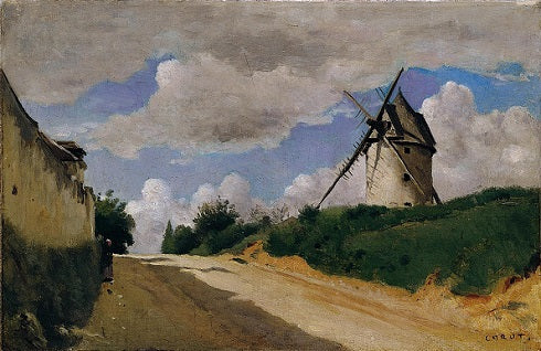 Moulin à vent sur la côte picarde - Jean-Baptiste Camille Corot