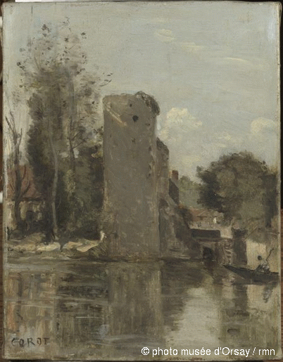Tour au bord de l'eau - Jean-Baptiste Camille Corot