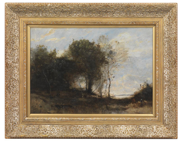 Paysage boisé avec personnages - Jean-Baptiste Camille Corot