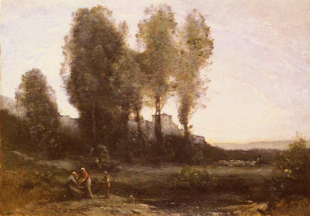 Le Monastère derrière les arbres - Jean-Baptiste Camille Corot