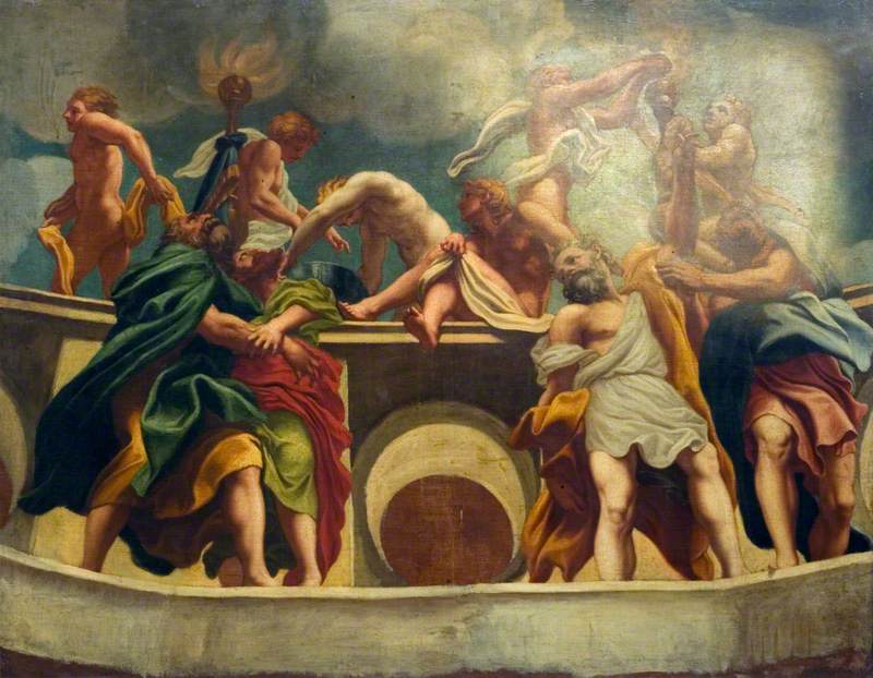 Apôtres et anges à l'Assomption (copie de la fresque de la coupole de la cathédrale de Parme) - Antonio da Correggio