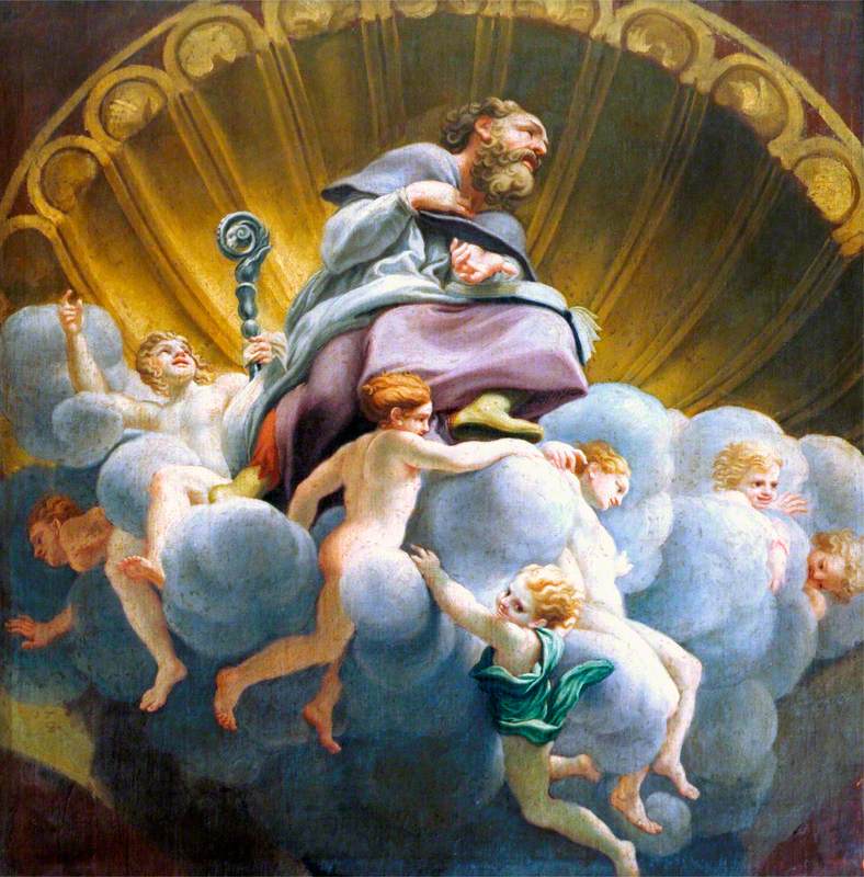 Saint Bernard entouré d'anges (copie de la fresque de la coupole de la cathédrale de Parme) - Antonio da Correggio
