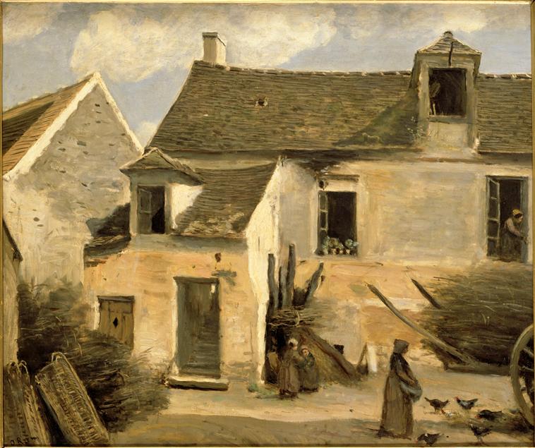 Cour d'une maison de paysans aux environs de Paris - Jean-Baptiste Camille Corot