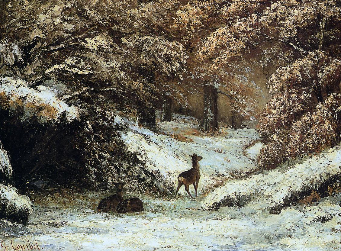 La Remise des chevreuils en hiver - Gustave Courbet