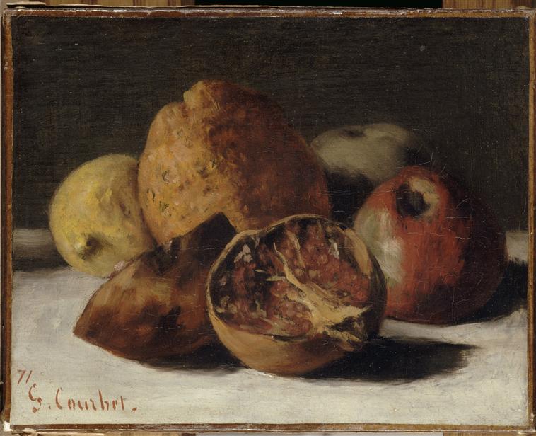 Nature morte aux fruits : pommes et grenades - Gustave Courbet