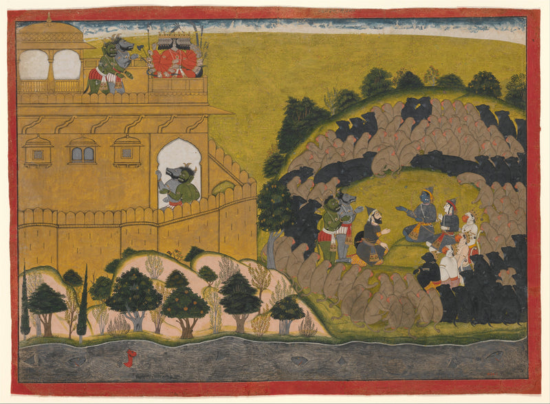 Rama Releases the Demon Spies Shuka and Sarana: Folio from the Siege of Lanka series - Manaku