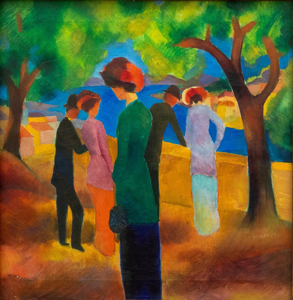 Reproduction du tableau « Femme à la veste verte - August Macke » par Alpha Reproduction en peinture à l’huile