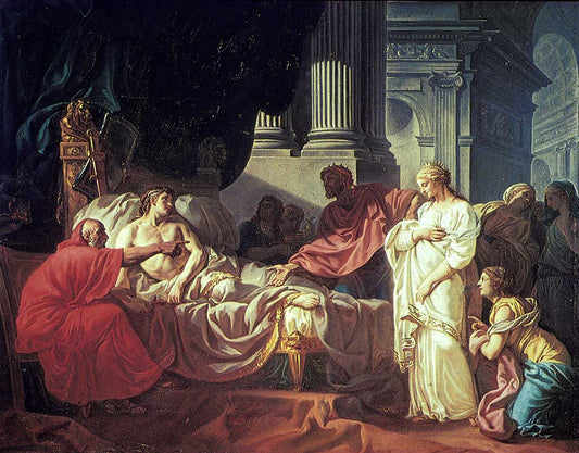 Reproduction du tableau « Érasistrate découvrant la cause de la maladie d'Antiochus - Jacques-Louis David » par Alpha Reproduction en peinture à l’huile