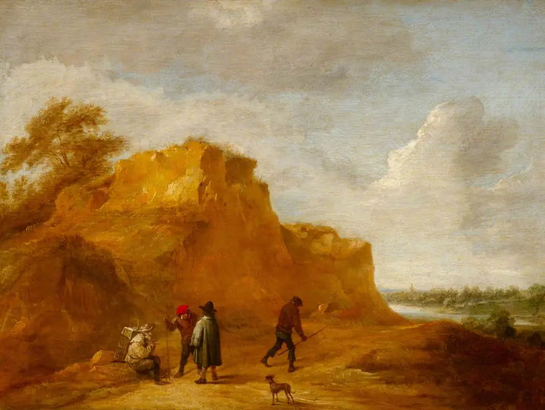 Falaise de sable et personnages - David Teniers le Jeune - Alpha Reproduction