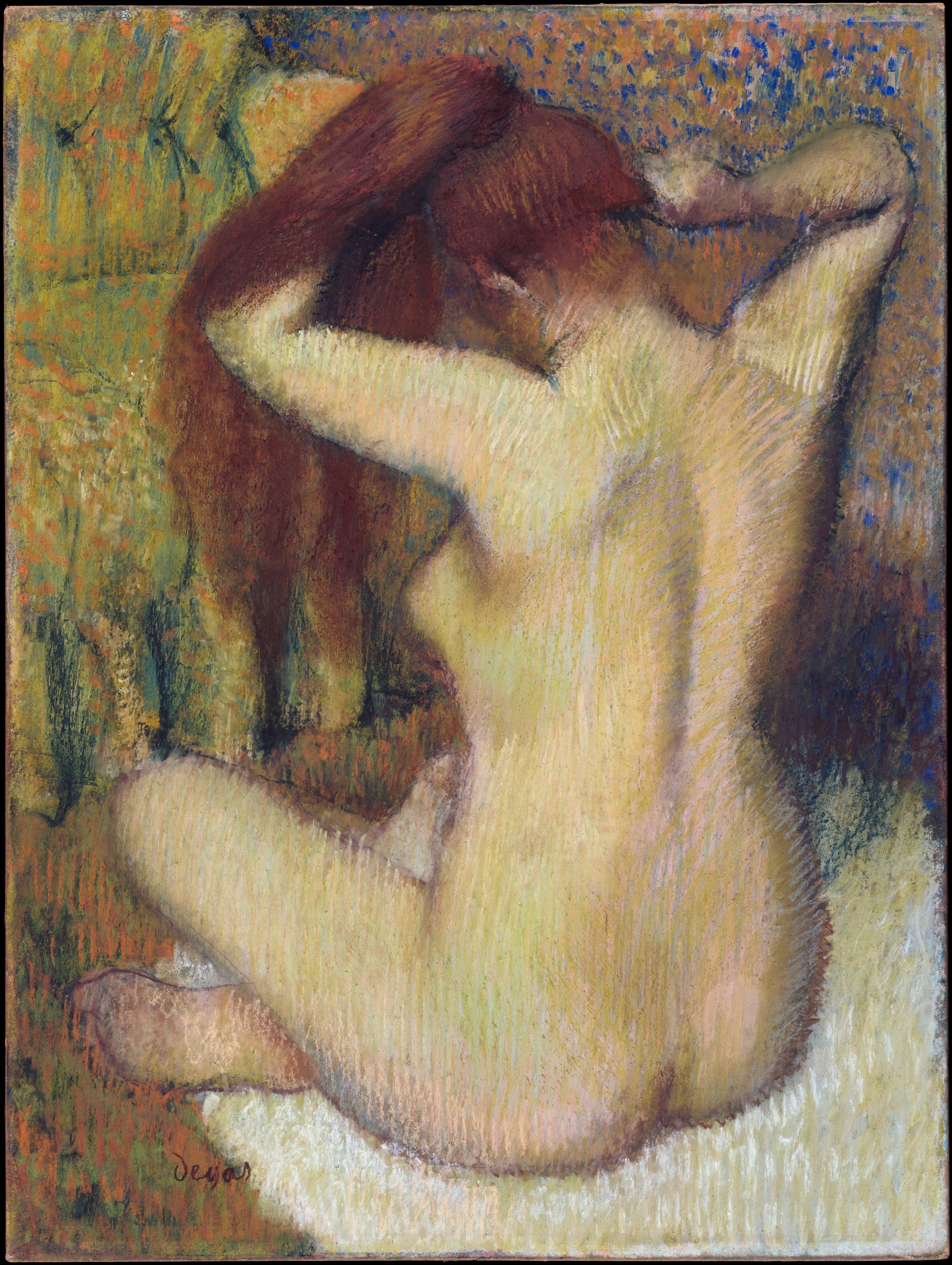 Reproduction du tableau « Femme se peignant les cheveux - Edgar Degas » par Alpha Reproduction en peinture à l’huile