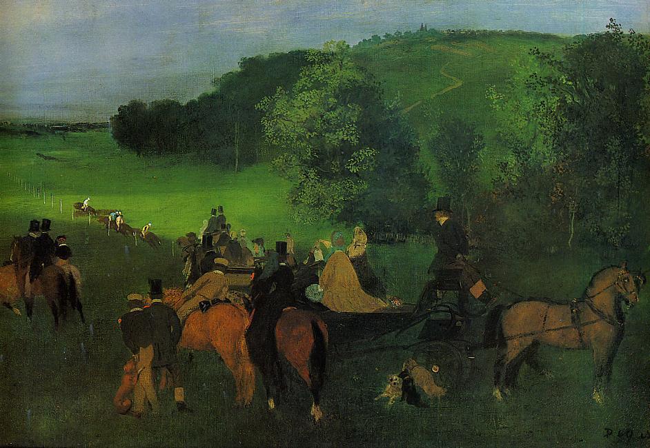 Reproduction du tableau « Sur le champ de course - Edgar Degas » par Alpha Reproduction en peinture à l’huile