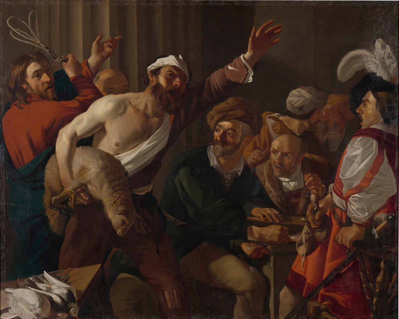Le Christ chassant les changeurs de monnaie du temple - Dirck van Baburen