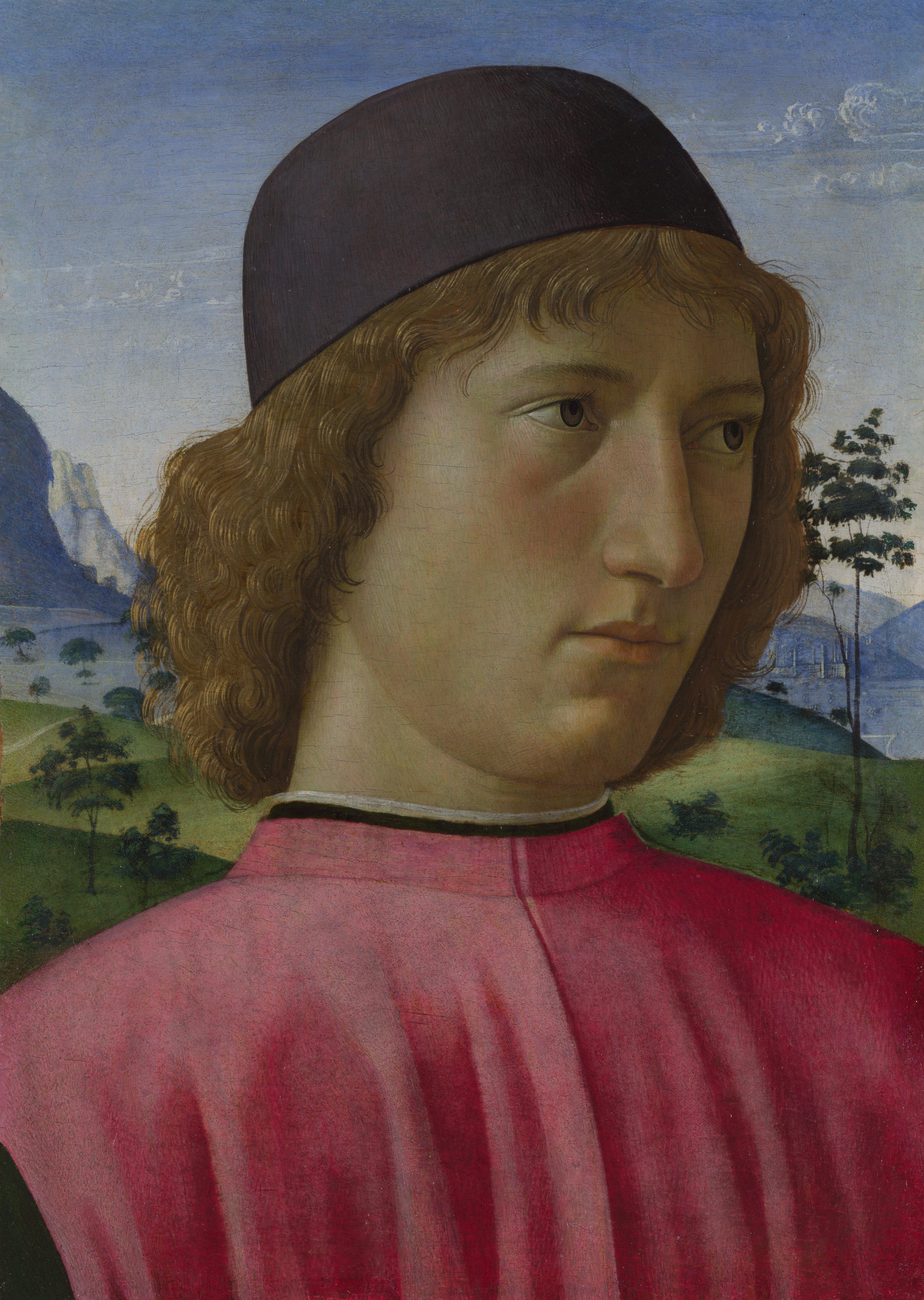 Portrait d'un Jeune Homme en rouge - Domenico Ghirlandaio