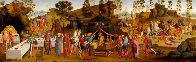 La magnanimité d'Alexandre le Grand (scène de l'histoire d'Alexandre le Grand) - Domenico Ghirlandaio