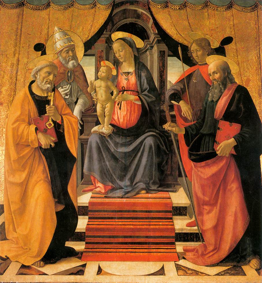 La Vierge à l'Enfant trônant avec des saints - Domenico Ghirlandaio