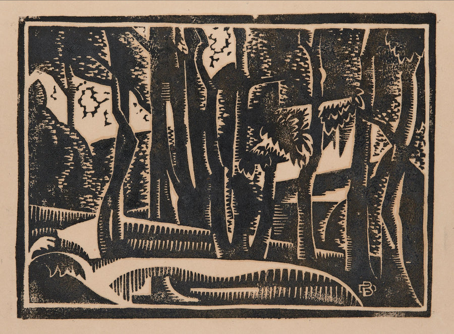 Dorrit Black, Gum trees, 1933-1935, huile sur toile sur toile, National Gallery of Victoria