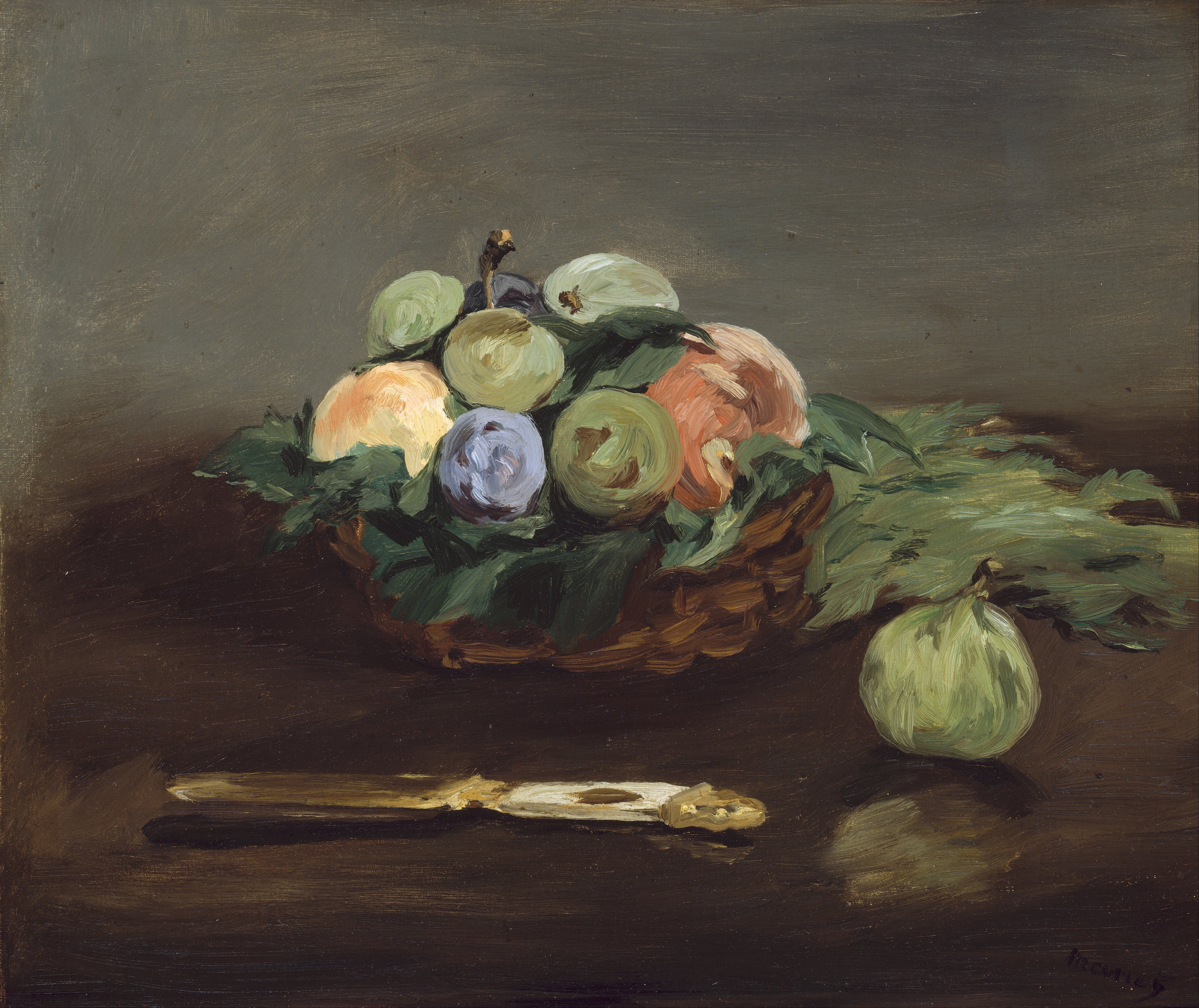 Reproduction du tableau « Panier de fruits - Édouard Manet » par Alpha Reproduction en peinture à l’huile