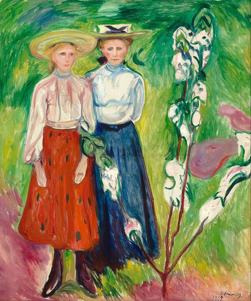 Deux jeunes filles sous un pommier en fleurs – Edvard Munch