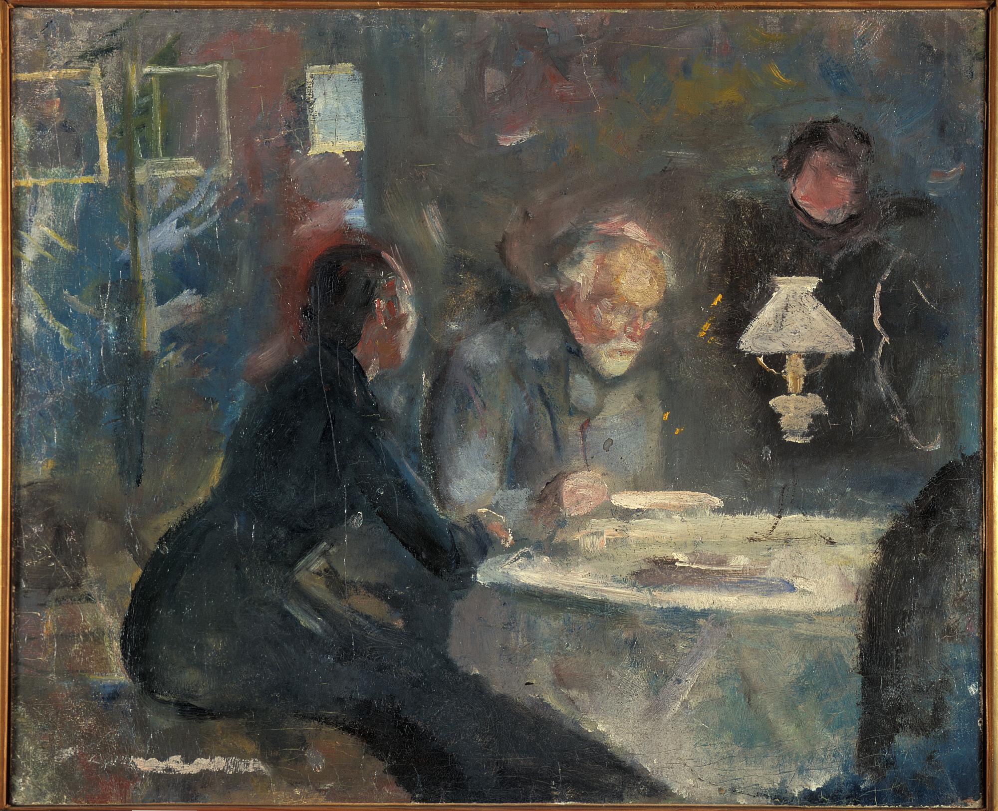 Reproduction du tableau « Au Dîner - Edvard Munch » par Alpha Reproduction en peinture à l’huile