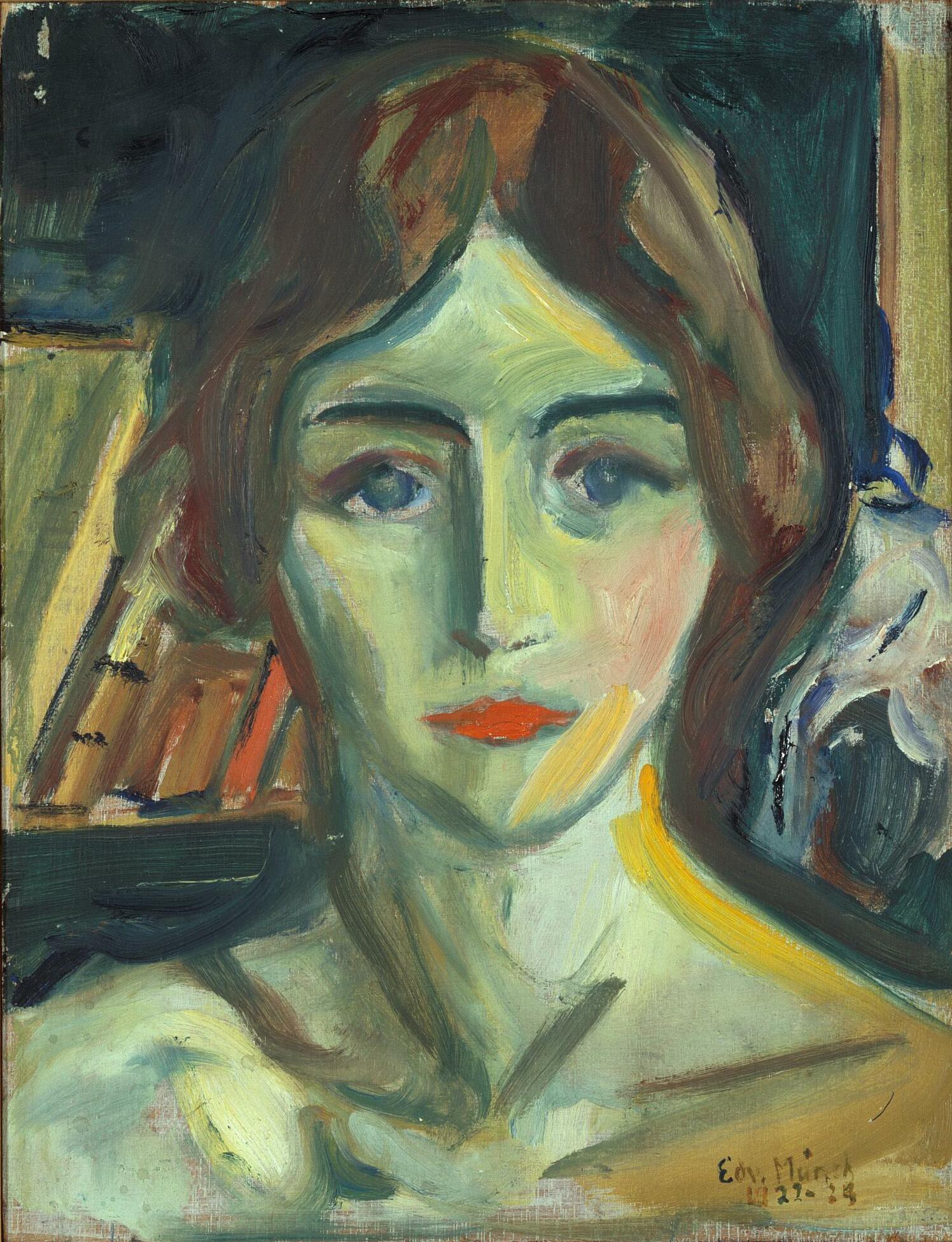 Reproduction du tableau « Birgit Prestøe, étude de portrait - Edvard Munch » par Alpha Reproduction en peinture à l’huile