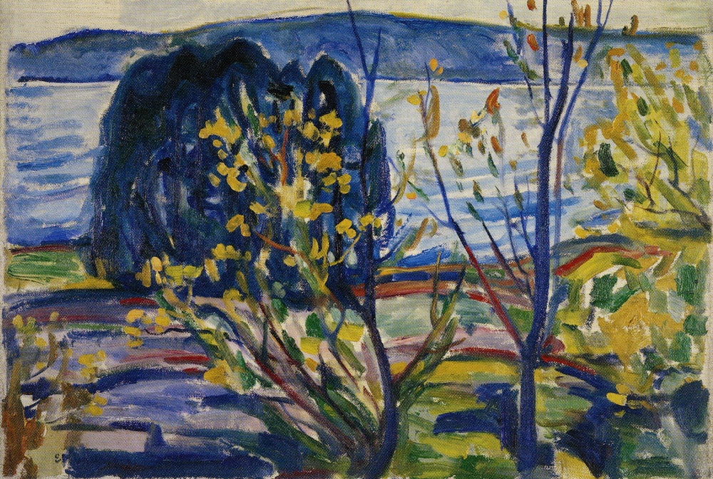 Reproduction du tableau « Paysage de fjord - Edvard Munch » par Alpha Reproduction en peinture à l’huile