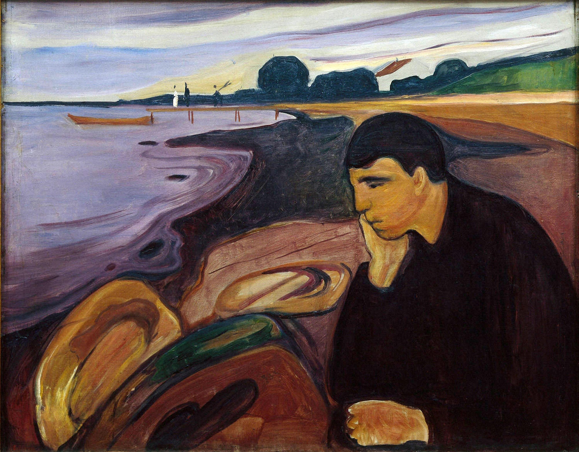 Reproduction du tableau « Mélancolie - Edvard Munch » par Alpha Reproduction en peinture à l’huile