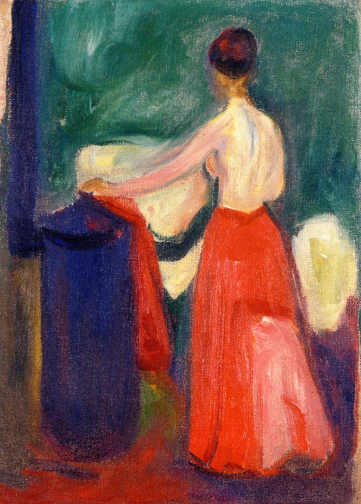 Reproduction du tableau « Nu à la jupe rouge - Edvard Munch » par Alpha Reproduction en peinture à l’huile