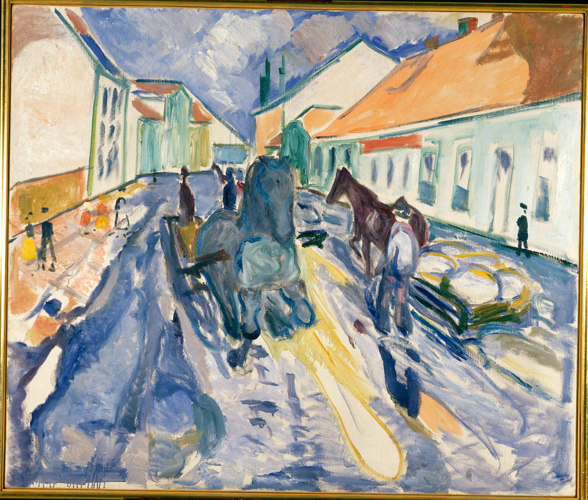 Reproduction du tableau « Cheval emballé dans une rue - Edvard Munch » par Alpha Reproduction en peinture à l’huile