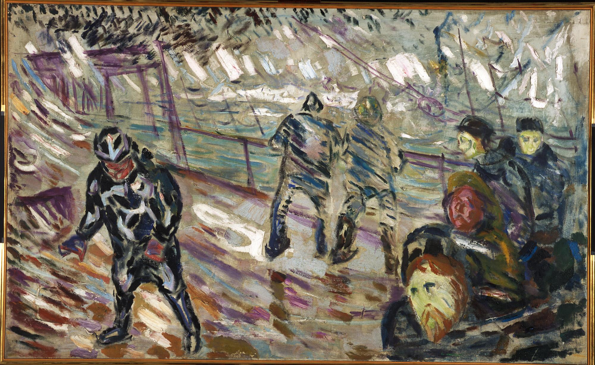 Reproduction du tableau « Ponton de navire dans la tempête - Edvard Munch » par Alpha Reproduction en peinture à l’huile