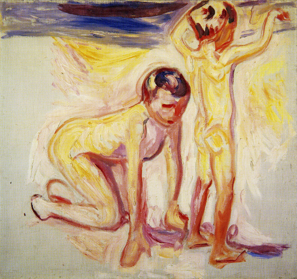 Reproduction du tableau « Deux Garçons sur la plage - Edvard Munch » par Alpha Reproduction en peinture à l’huile