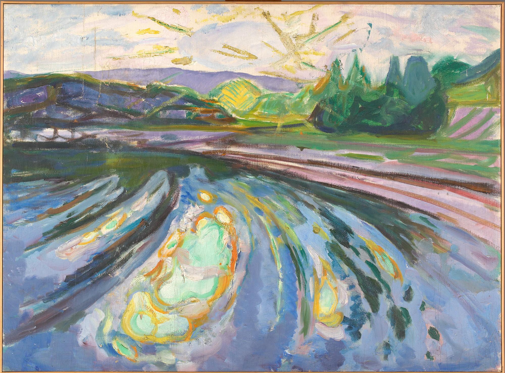 Reproduction du tableau « Vagues contre la côte - Edvard Munch » par Alpha Reproduction en peinture à l’huile
