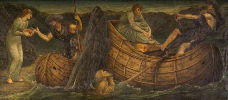 Cupidon et Psyché - Peintures murales vertes du palais - Edward Burne-Jones