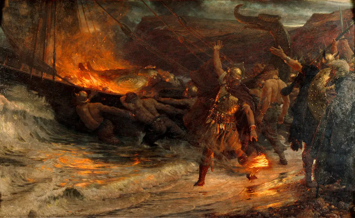 Les funérailles d’un Viking - Frank Bernard Dicksee - Alpha Reproduction