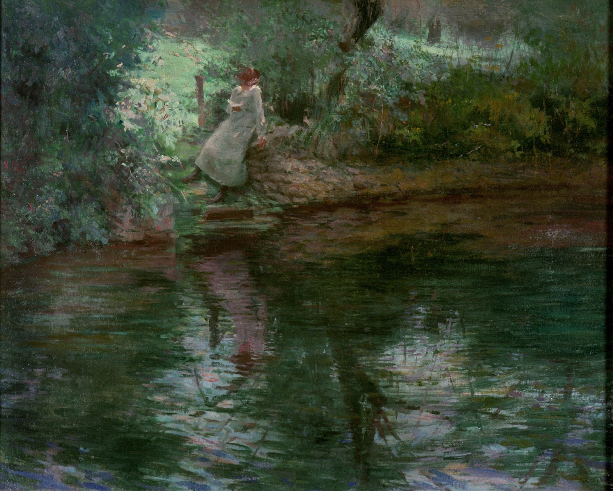 Leitura à beira do rio - Eliseu Visconti