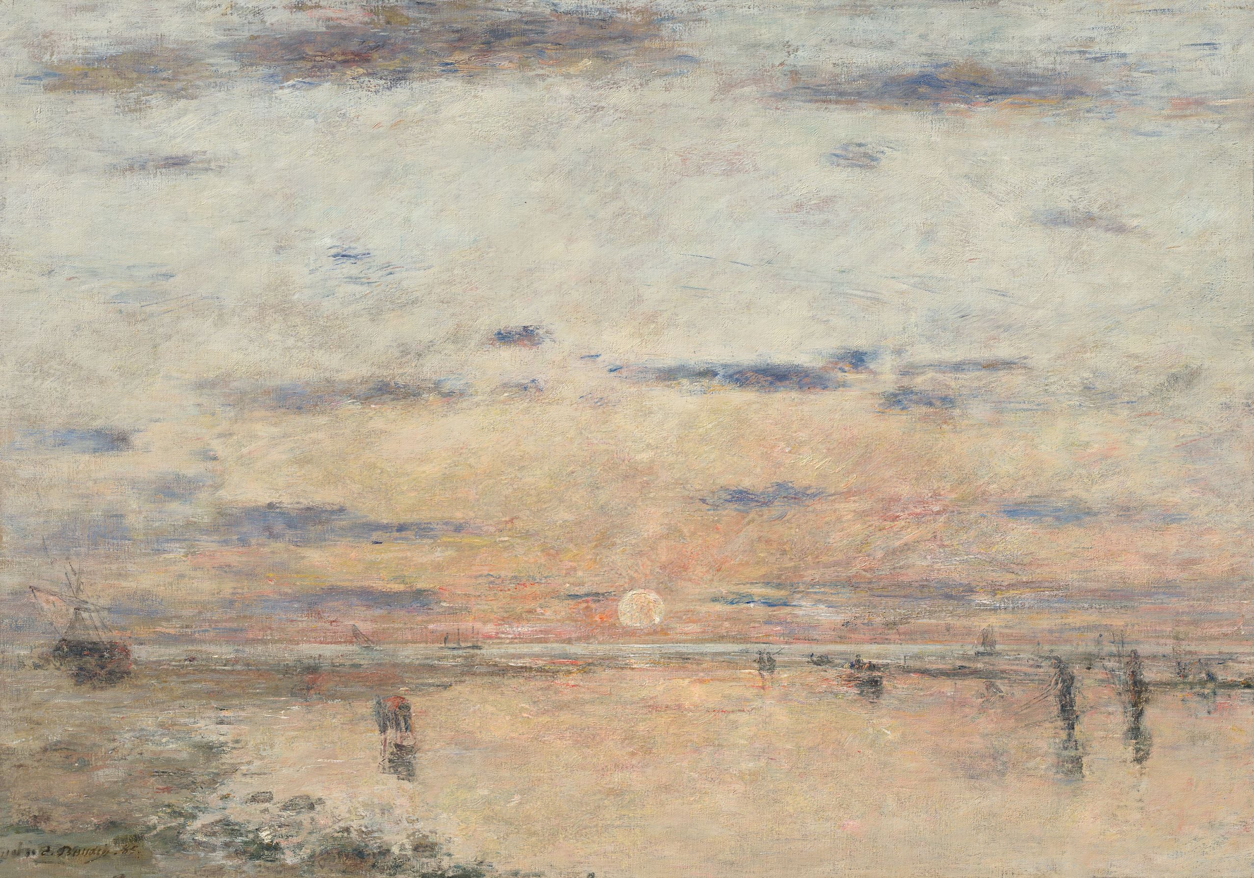 Reproduction du tableau « Le Havre : Coucher de soleil sur la mer - Eugène Boudin » par Alpha Reproduction en peinture à l’huile