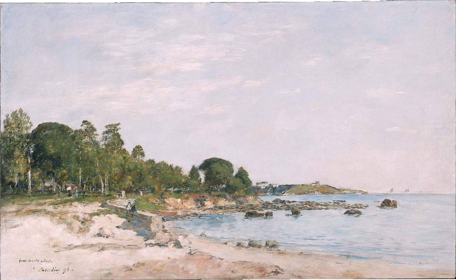 Reproduction du tableau « Juan-les-Pins, la baie et de la Rive - Eugène Boudin » par Alpha Reproduction en peinture à l’huile