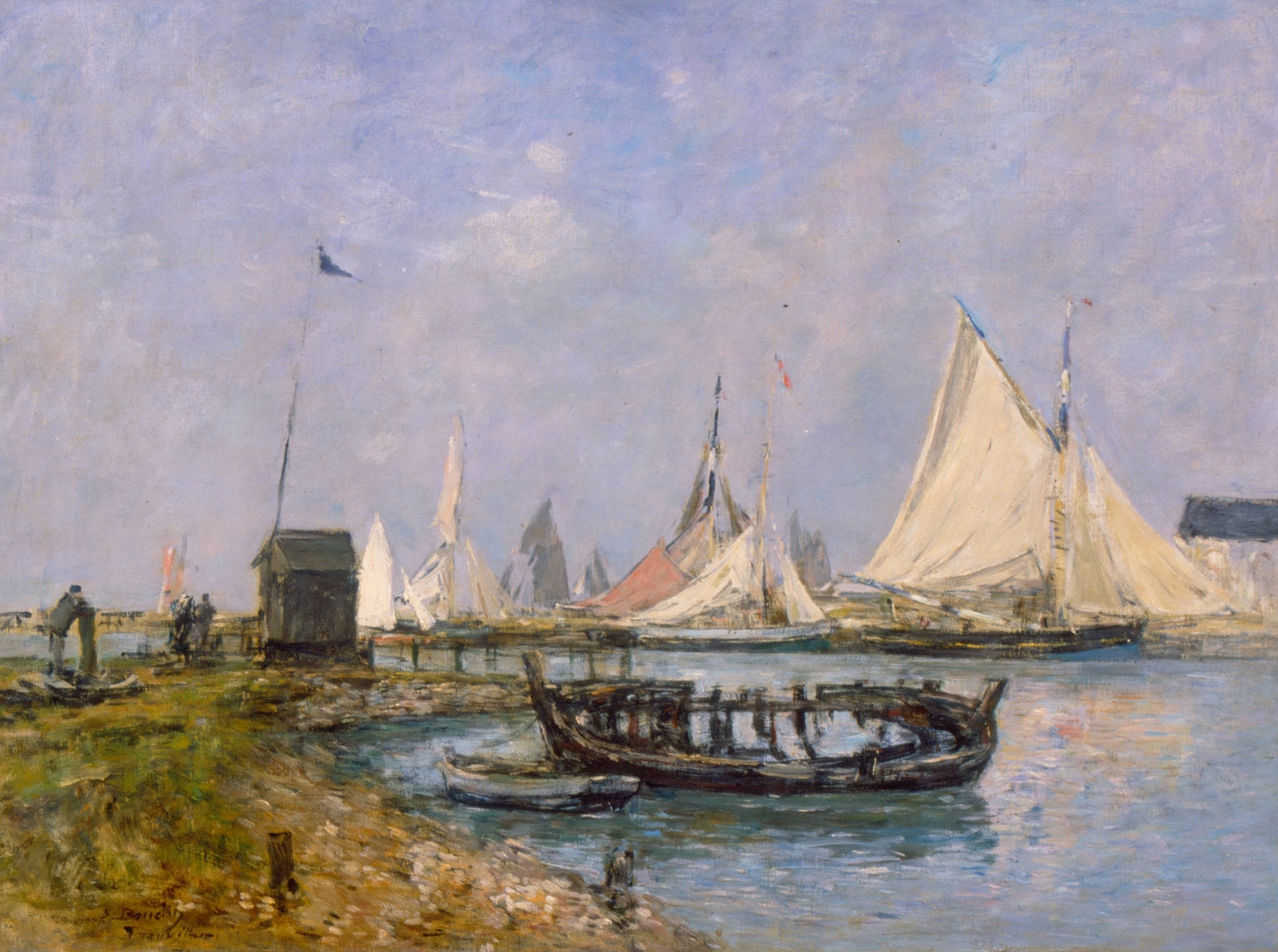 Reproduction du tableau « Trouville - Entrée du port - Eugène Boudin » par Alpha Reproduction en peinture à l’huile