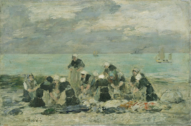 Женщины, стирающие белье в Этрета - Эжен Буден