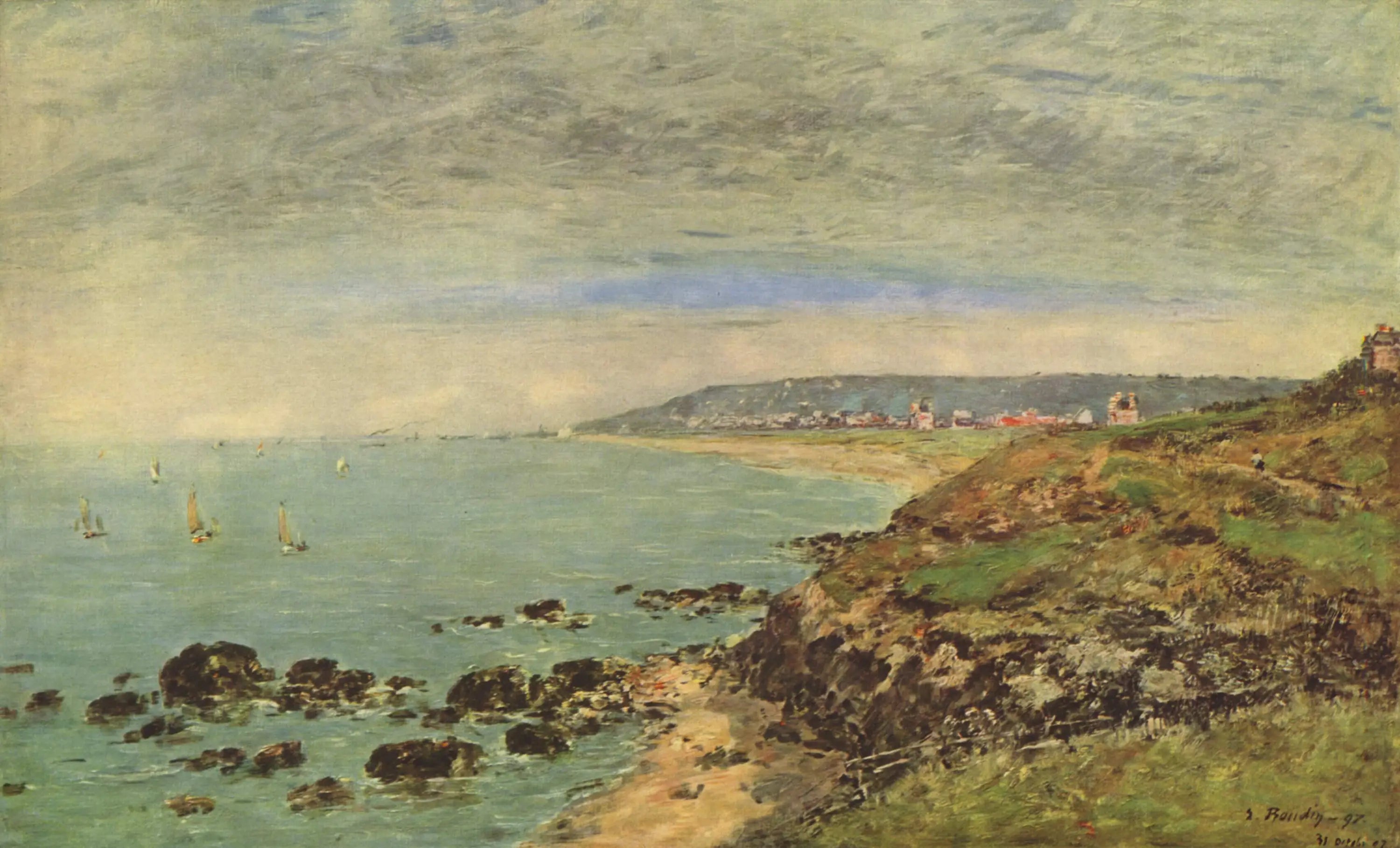 Reproduction du tableau « La côte atlantique près de Benerville - Eugène Boudin » par Alpha Reproduction en peinture à l’huile