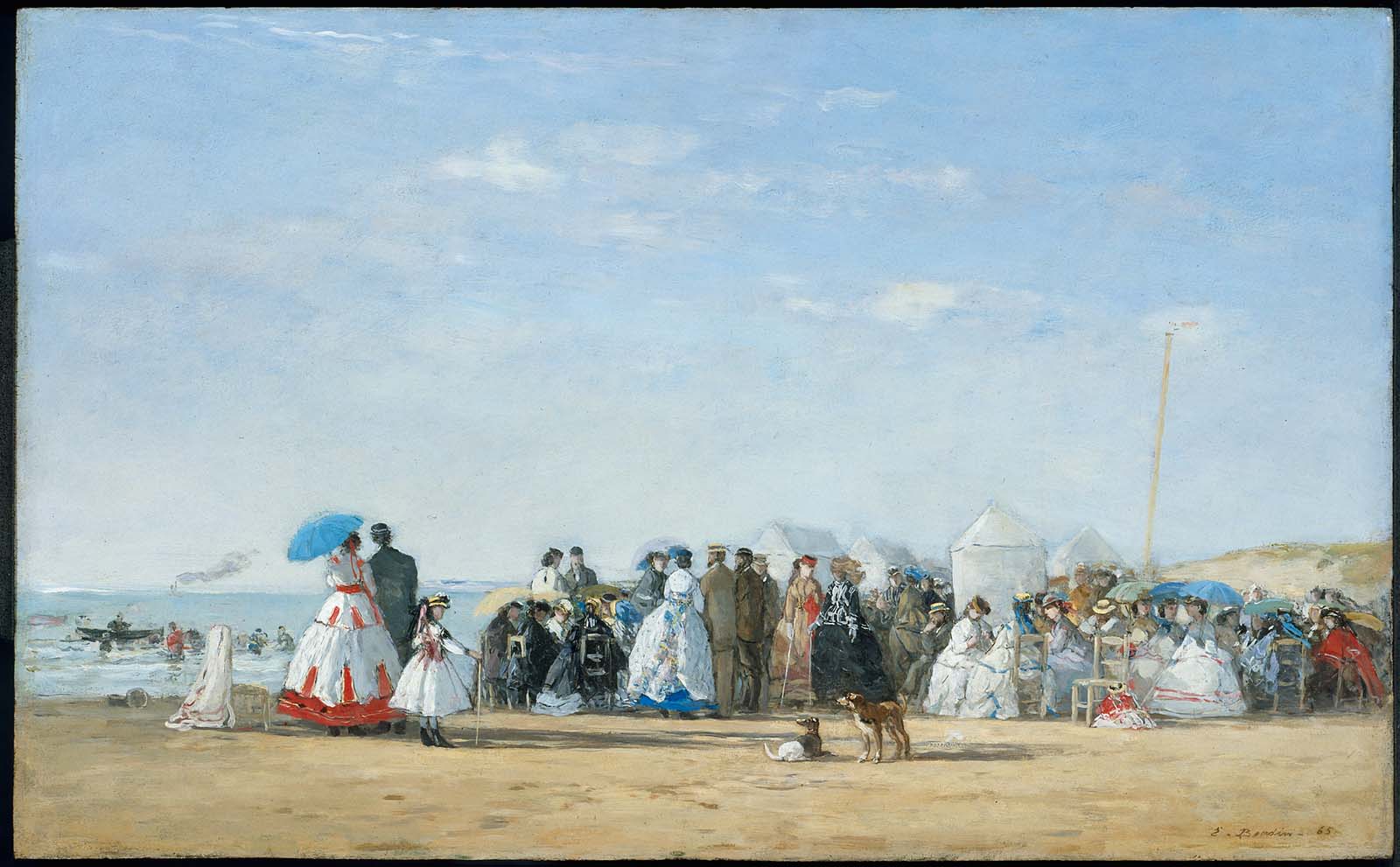 Reproduction du tableau « Personnages à la mode sur la plage - Eugène Boudin » par Alpha Reproduction en peinture à l’huile