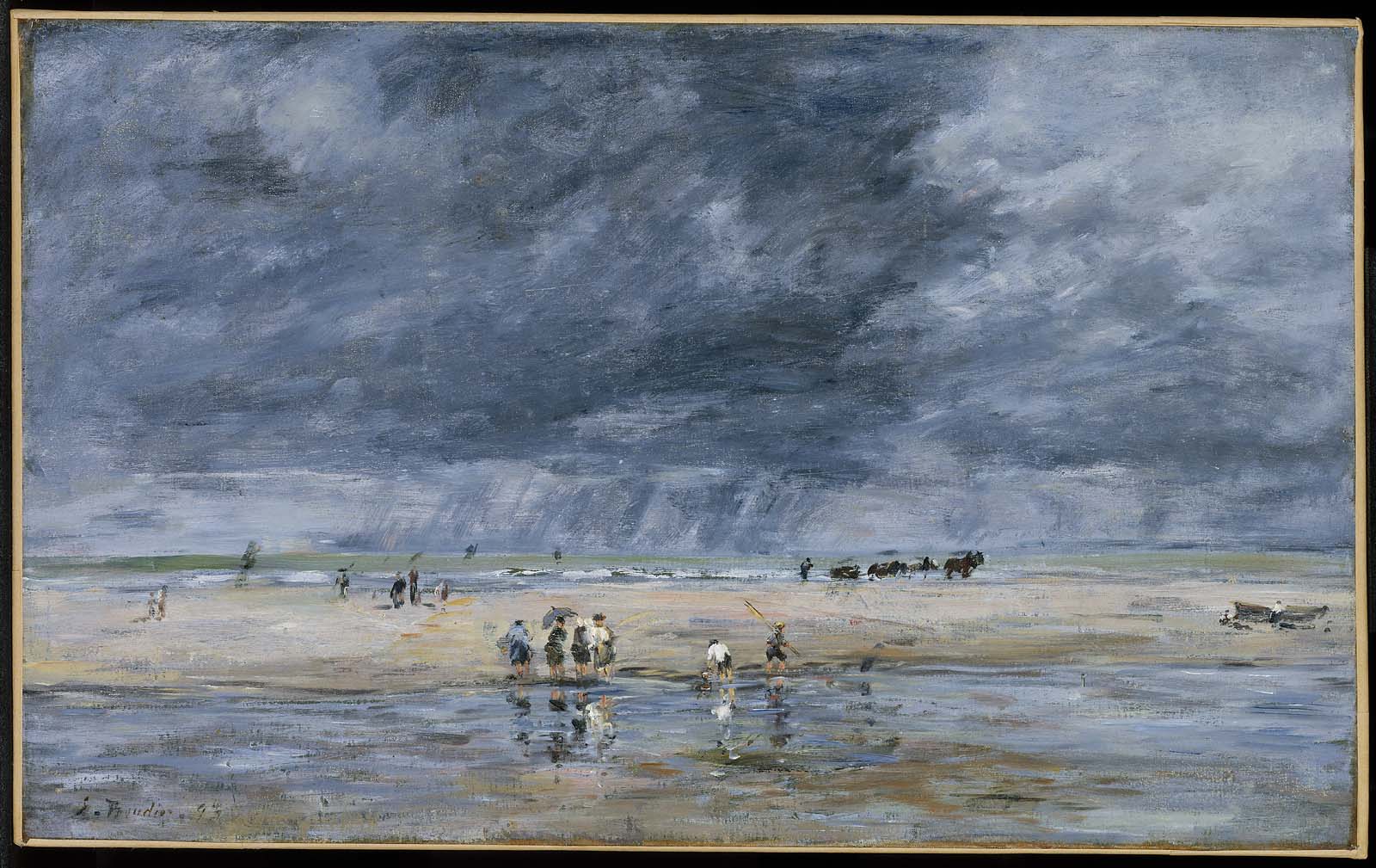 Reproduction du tableau « Personnages sur la plage - Eugène Boudin » par Alpha Reproduction en peinture à l’huile