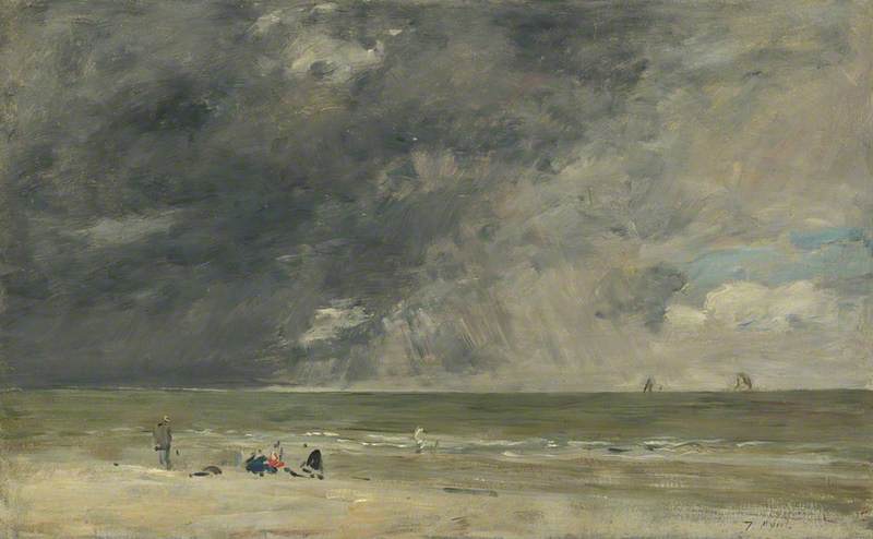 Reproduction du tableau « Plage de Trouville - Eugène Boudin » par Alpha Reproduction en peinture à l’huile