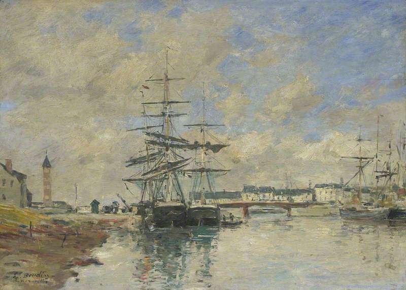 Reproduction du tableau « Port de Deauville - Eugène Boudin » par Alpha Reproduction en peinture à l’huile