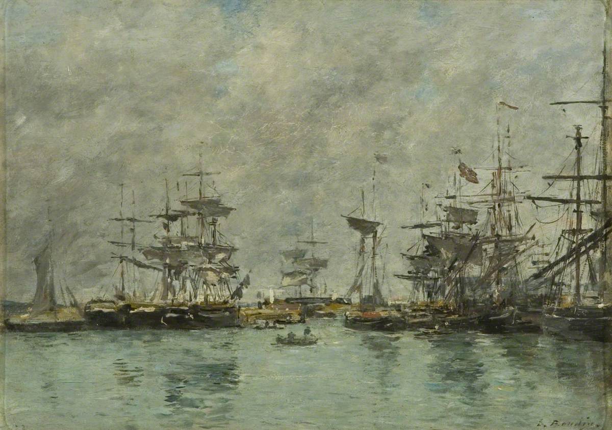 Reproduction du tableau « Scène de port - Eugène Boudin » par Alpha Reproduction en peinture à l’huile