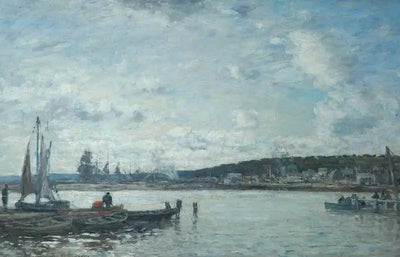 Reproduction du tableau « Le Ferry à Deauville - Eugène Boudin » par Alpha Reproduction en peinture à l’huile