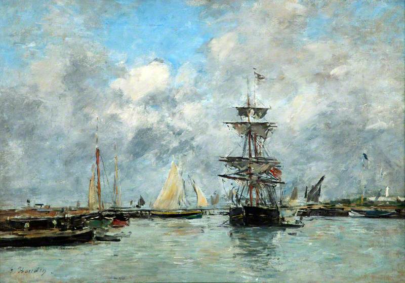 Reproduction du tableau « Port de Trouville - Eugène Boudin » par Alpha Reproduction en peinture à l’huile