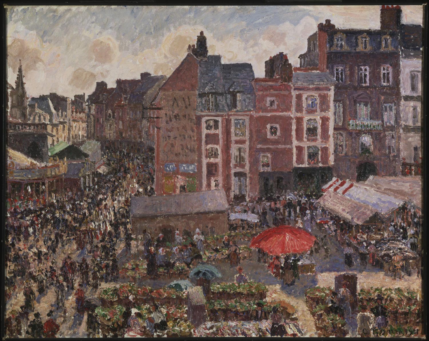 Reproduction du tableau « Foire par un après-midi ensoleillé, Dieppe - Camille Pissarro » par Alpha Reproduction en peinture à l’huile