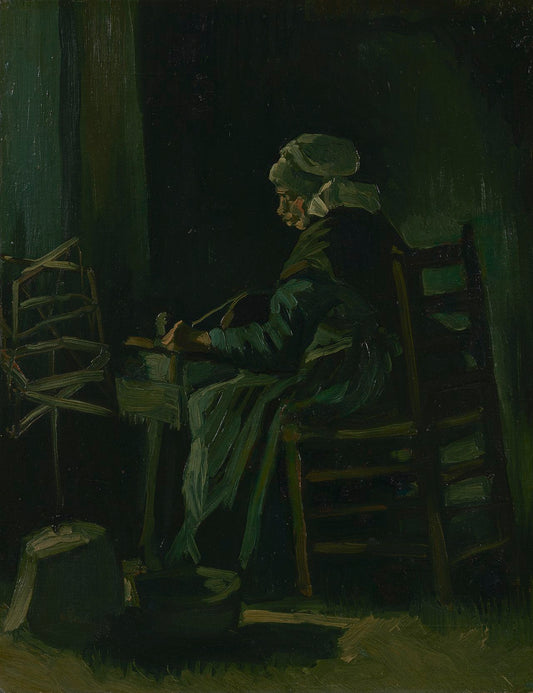 Reproduction du tableau « Femme bobinante du fil - Vincent van Gogh » par Alpha Reproduction en peinture à l’huile